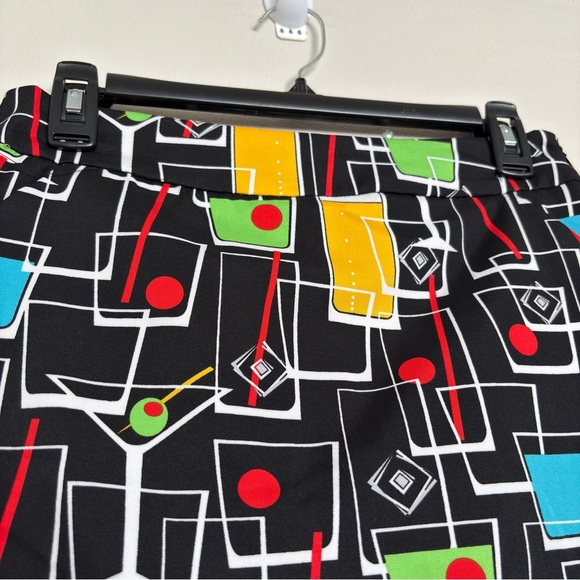 Loudmouth Martini Drinks Print Active Skort Size 2 Black Golf Sporty Preppy - Picture 3 of 10